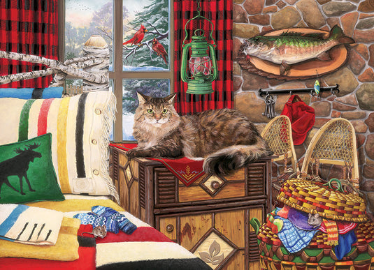 Lodge Cat 1000 Piece Jigsaw Puzzle by Cobble Hill - 2