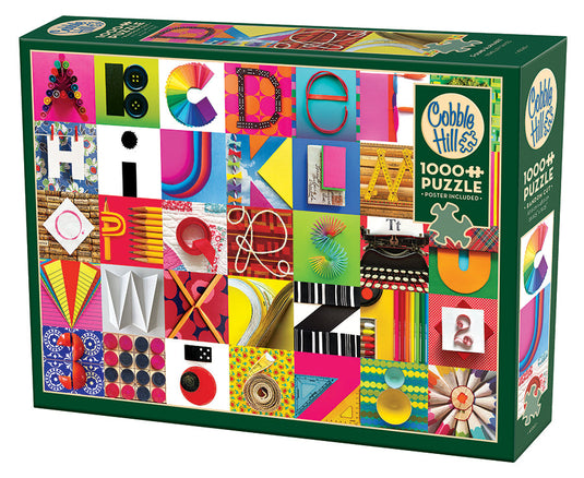 Found Alphabet 1000 Piece Jigsaw Puzzle by Cobble Hill - 1