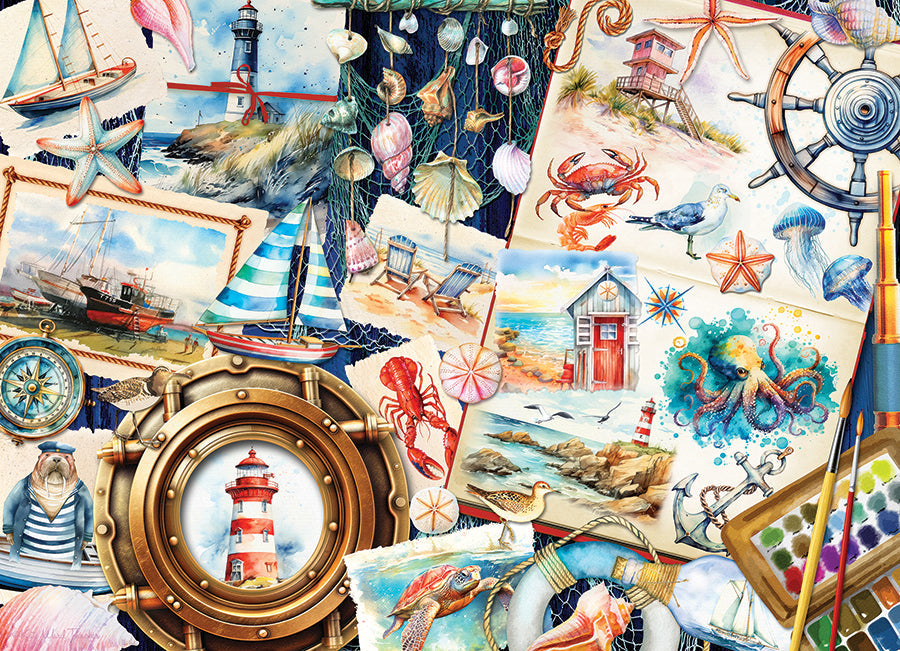 Seashore Sketchbook 1000 Piece Jigsaw Puzzle by Cobble Hill