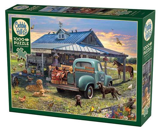 Trading Post 1000 Piece Jigsaw Puzzle by Cobble Hill - 1