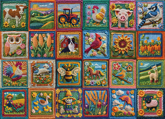 Country Life Crochet 1000 Piece Jigsaw Puzzle by Cobble Hill - 2