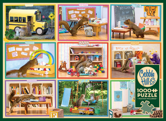 Squirrels at School 1000 Piece Jigsaw Puzzle by Cobble Hill - 4