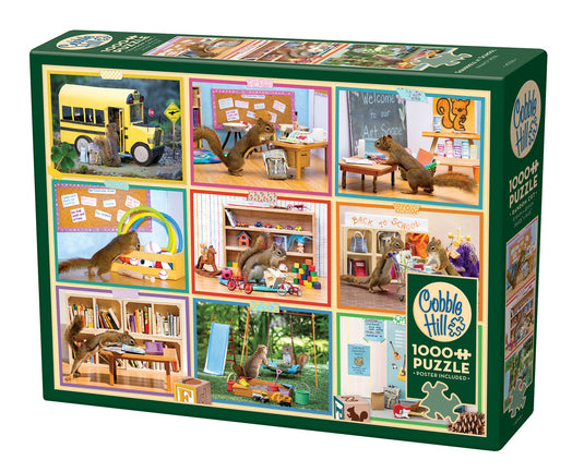 Squirrels at School 1000 Piece Jigsaw Puzzle by Cobble Hill - 1