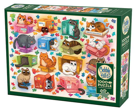Cats vs. Puzzles 1000 Piece Jigsaw Puzzle by Cobble Hill - 1