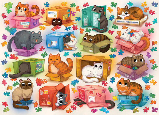 Cats vs. Puzzles 1000 Piece Jigsaw Puzzle by Cobble Hill - 2