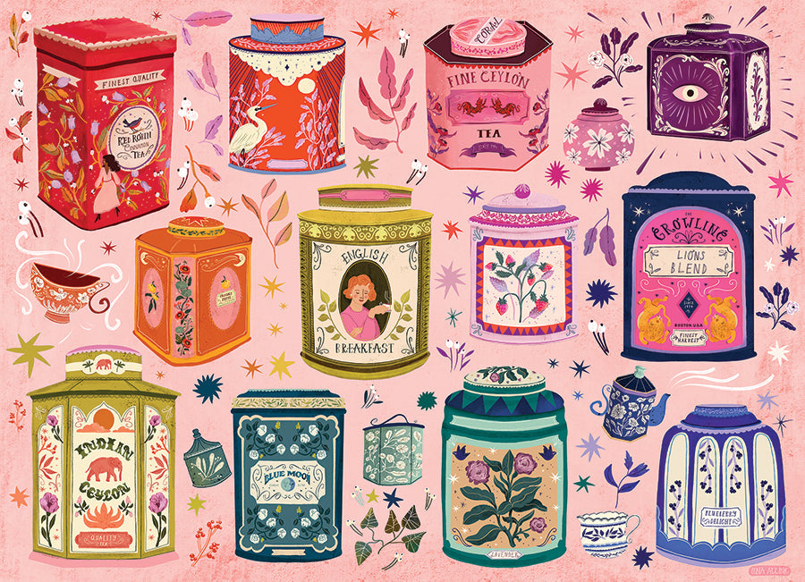 Tea Tin Treasures 1000 Piece Jigsaw Puzzle by Cobble Hill