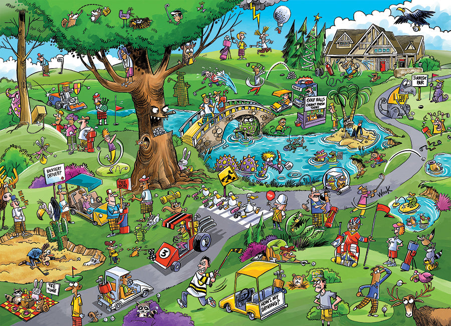 DoodleTown: Par for the Course 1000 Piece Jigsaw Puzzle by Cobble Hill