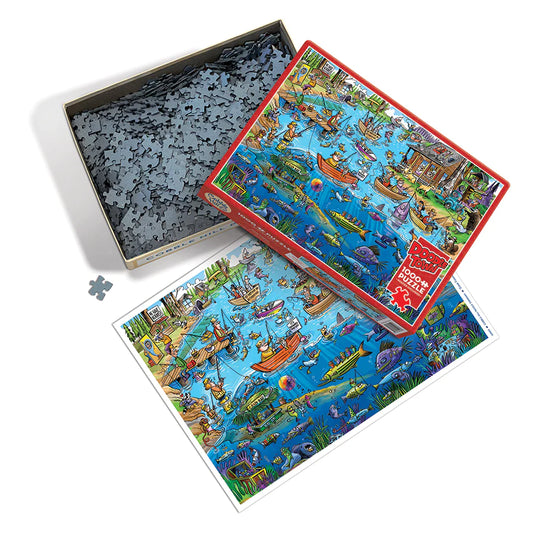 DoodleTown: Gone Fishing 1000 Piece Jigsaw Puzzle by Cobble Hill