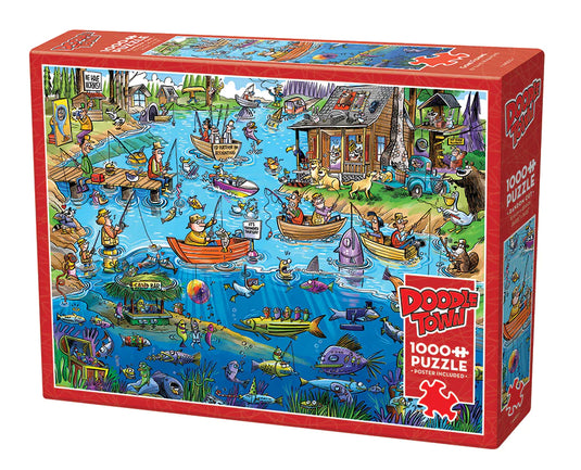 DoodleTown: Gone Fishing 1000 Piece Jigsaw Puzzle by Cobble Hill