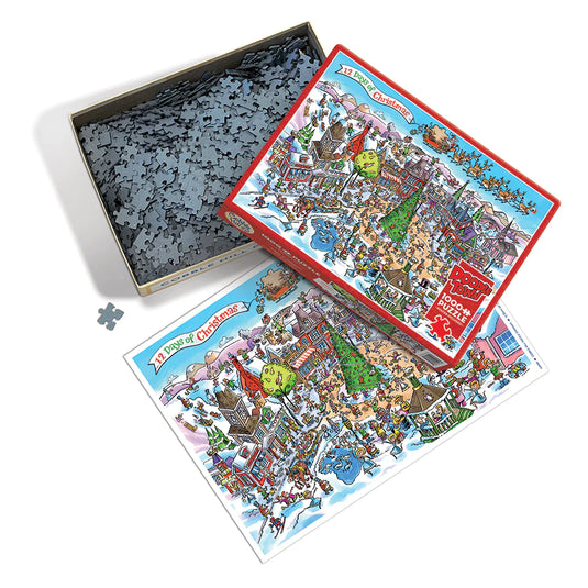 DoodleTown: 12 Days of Christmas 1000 Piece Jigsaw Puzzle by Cobble Hill