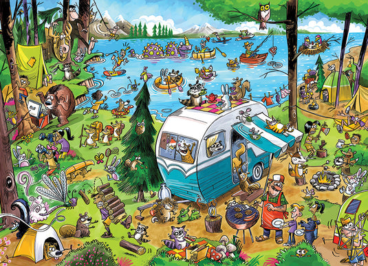 DoodleTown: Call of the Wild 1000 Piece Jigsaw Puzzle by Cobble Hill - 2