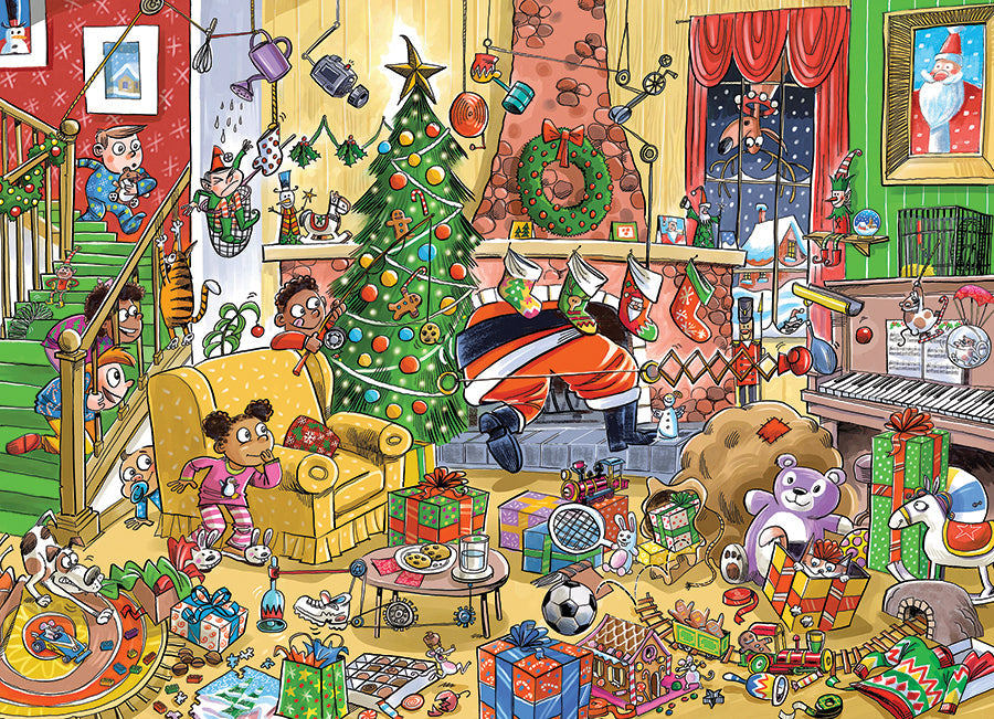 DoodleTown: Catching Santa 1000 Piece Jigsaw Puzzle by Cobble Hill