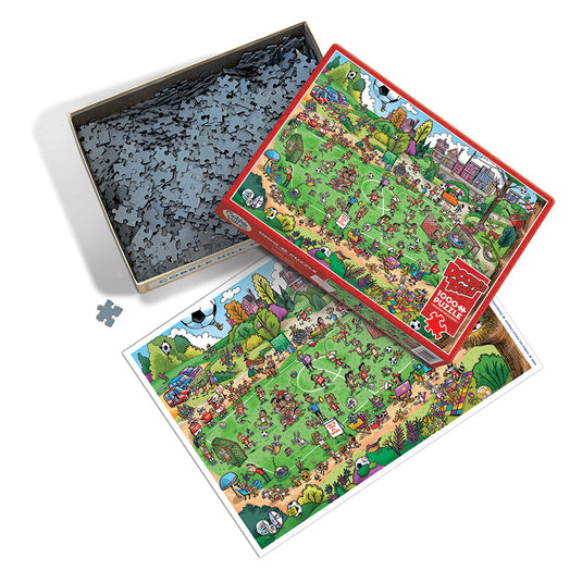 DoodleTown: Offside Antics 1000 Piece Jigsaw Puzzle by Cobble Hill - 3
