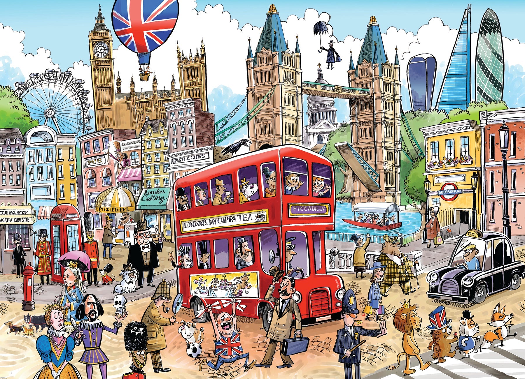 Doodletown: London Calling 1000 Piece Jigsaw Puzzle by Cobble Hill