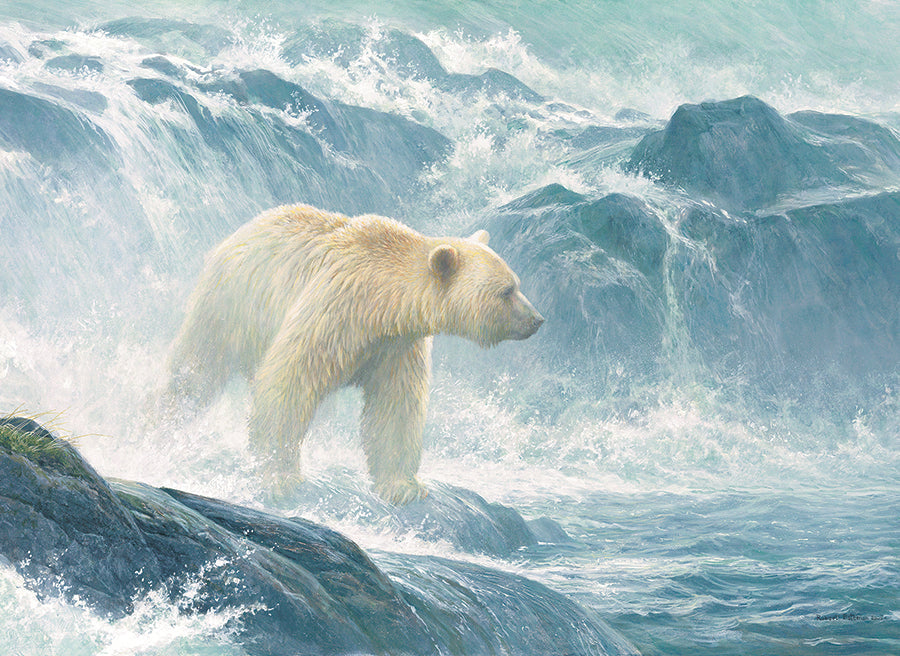 Salmon Watch - Spirit Bear 500 Piece Jigsaw Puzzle by Cobble Hill