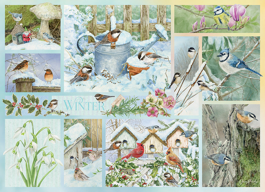 Garden Birds in Winter 500 Piece Jigsaw Puzzle by Cobble Hill