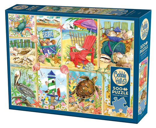Day at the Beach 500 Piece Jigsaw Puzzle by Cobble Hill - 1