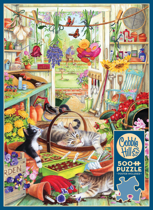 Potting Shed Cats 500 Piece Jigsaw Puzzle by Cobble Hill - 5