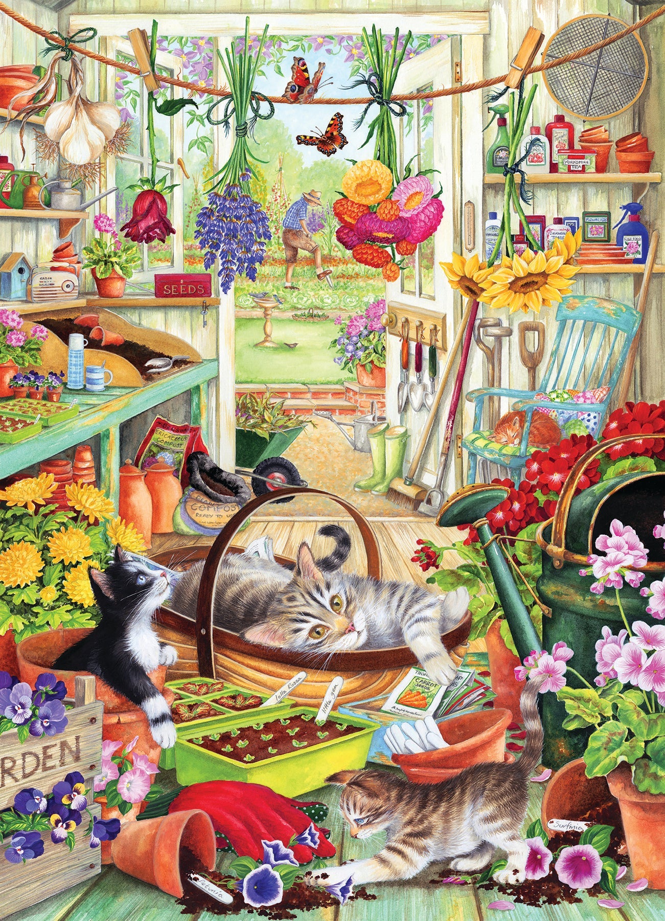 Potting Shed Cats 500 Piece Jigsaw Puzzle by Cobble Hill