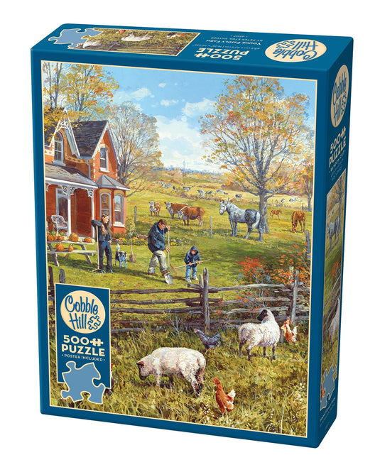 Young Family Farm 500 Piece Jigsaw Puzzle by Cobble Hill - 1