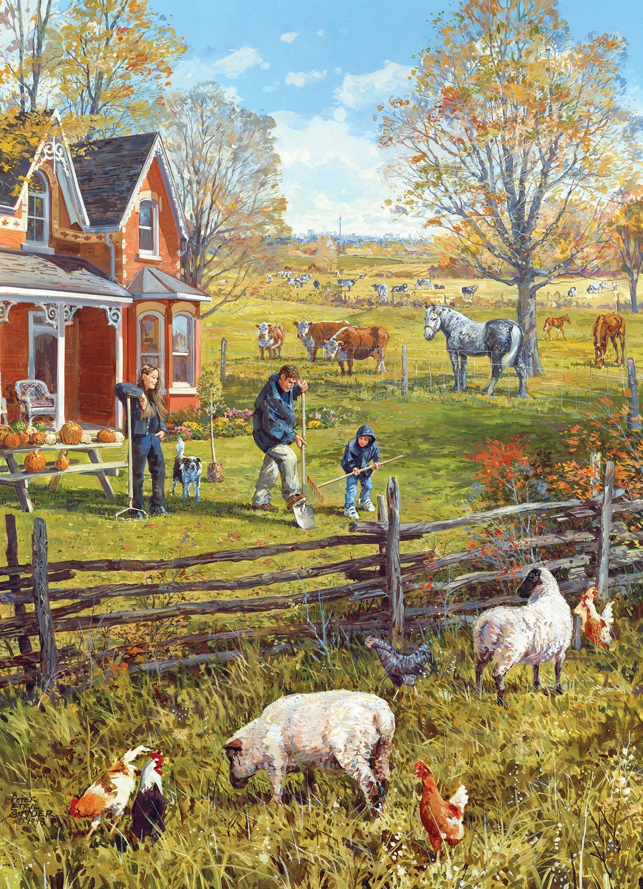 Young Family Farm 500 Piece Jigsaw Puzzle by Cobble Hill
