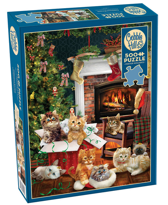 Christmas Kittens 500 Piece Jigsaw Puzzle by Cobble Hill - 1