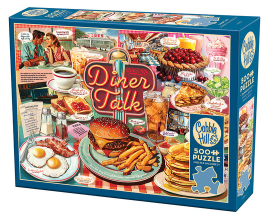 Diner Talk 500 Piece Jigsaw Puzzle by Cobble Hill - 1