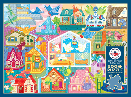 Rainbow Birdies 500 Piece Jigsaw Puzzle by Cobble Hill