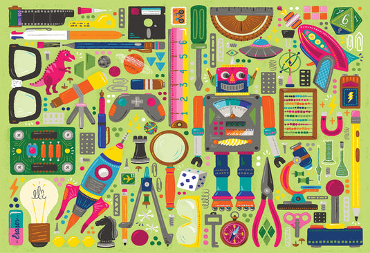 Nerdy Junk Drawer 100 Piece Jigsaw Puzzle by Cobble Hill