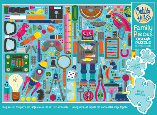Nerdy Junk Drawer (Family) 350 Piece Jigsaw Puzzle by Cobble Hill - 5
