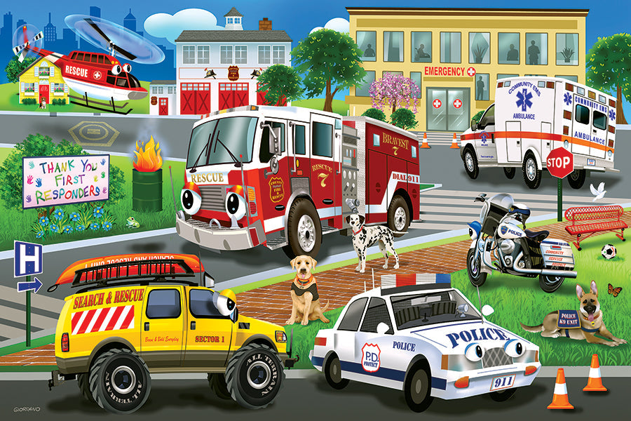 First Responders 35 Piece Floor Jigsaw Puzzle by Cobble Hill