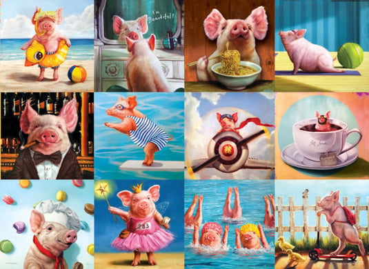 Funny Pigs 1000 Piece Jigsaw Puzzle by Eurographics - 2