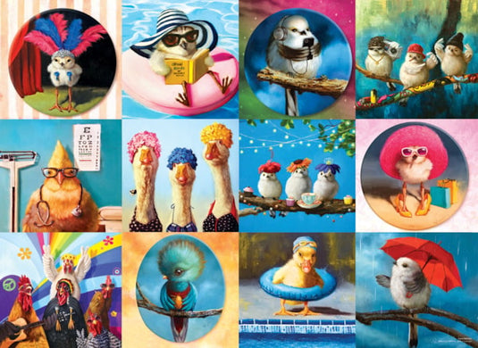 Funny Birds 1000 Piece Jigsaw Puzzle by Eurographics - 2