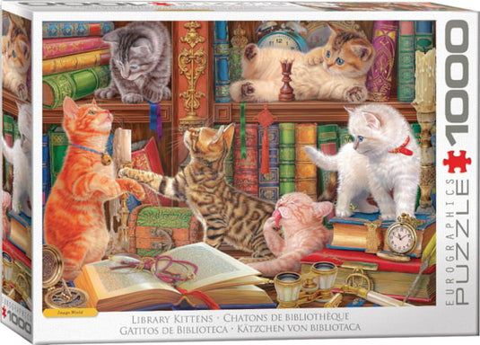 Library Kittens by Image World 1000 Piece Jigsaw Puzzle by Eurographics - 1