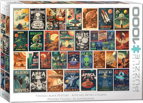 Vintage Alien Posters 1000 Piece Jigsaw Puzzle by Eurographics