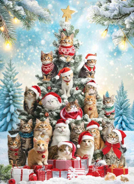 Christmas Tree Cats 1000 Piece Jigsaw Puzzle by Eurographics