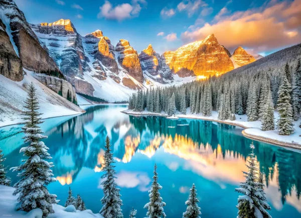Lake Morraine in Winter 1000 Piece Jigsaw Puzzle by Eurographics