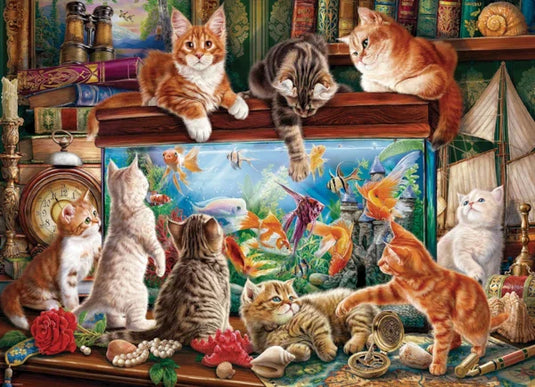 Cats by the Aquarium 1000 Piece Jigsaw Puzzle by Eurographics - 2