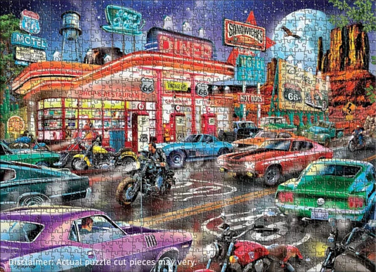 Route 66 Diner 1000 Piece Jigsaw Puzzle by Eurographics - 3