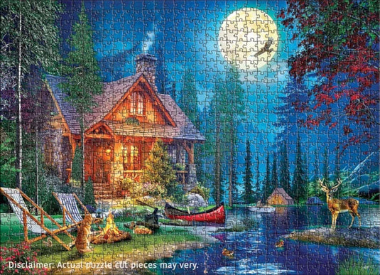 Moon Lake Cabin 1000 Piece Jigsaw Puzzle by Eurographics - 3