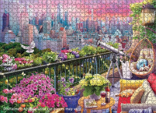 NY Rooftop Garden 1000 Piece Jigsaw Puzzle by Eurographics - 3