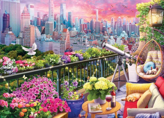 NY Rooftop Garden 1000 Piece Jigsaw Puzzle by Eurographics - 2