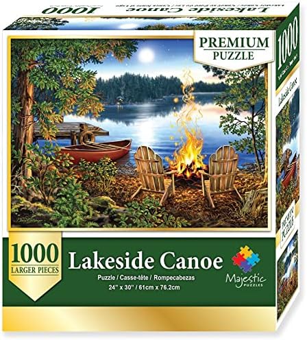 Lakeside Canoe 1000 Piece Wooden Jigsaw Puzzle by Springbok - 1