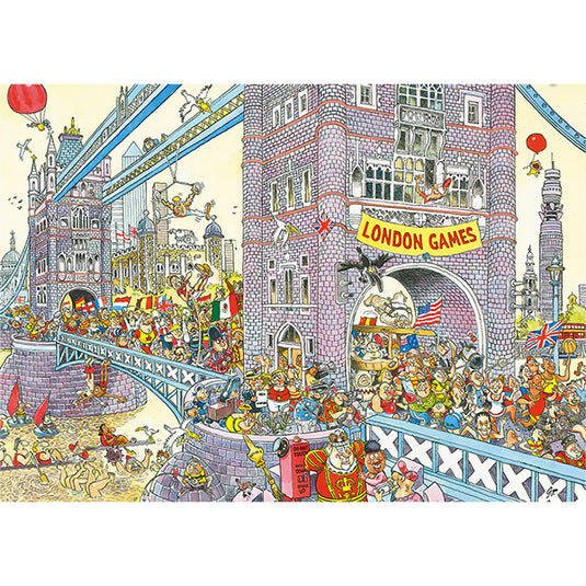 Wasgij Mystery Retro #8: The Final Hurdle! 1000 Piece Jigsaw Puzzle by Jumbo - 2