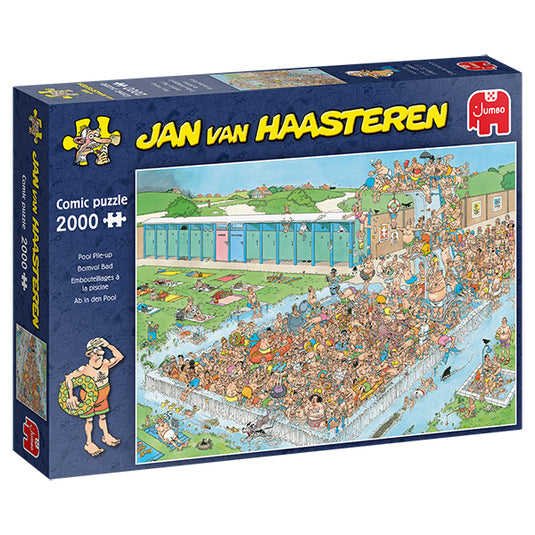 Pool Pile-Up 2000 Piece Jigsaw Puzzle by Jumbo - 1