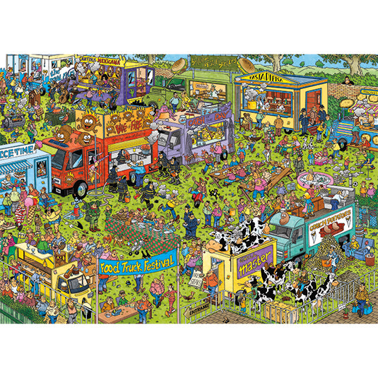 Food Truck Festival 1500 Piece Jigsaw Puzzle by Jumbo - 2