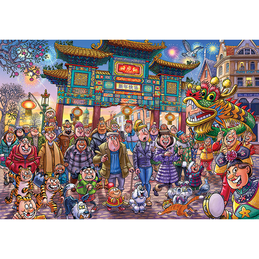Wasgij Original #39: Chinese New Year! 1000 Piece Jigsaw Puzzle by Jumbo - 2