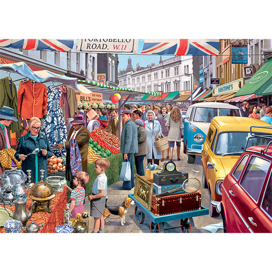 Portobello Road Market 1000 Piece Jigsaw Puzzle by Falcon - 2