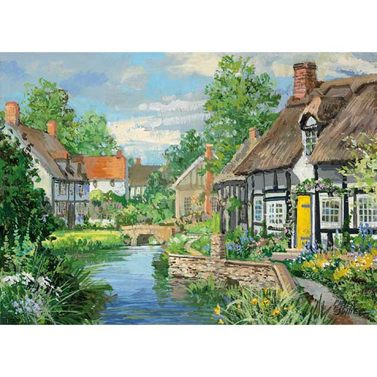 Riverside Cottage 2x 500 Piece Jigsaw Puzzle by Falcon - 3