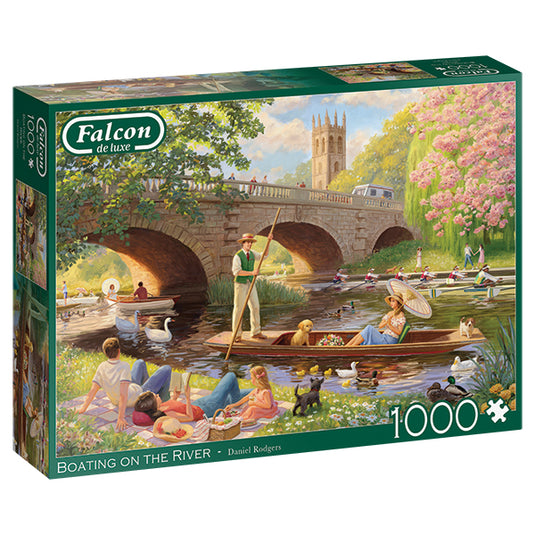 Boating on the River 1000 Piece Jigsaw Puzzle by Falcon - 1